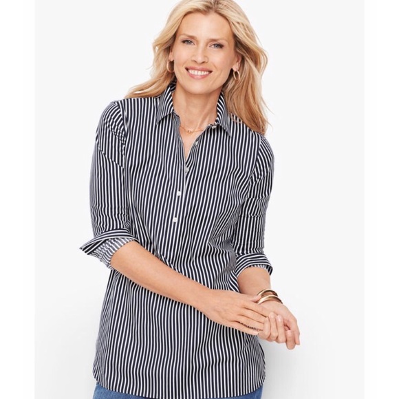 Talbots Non Iron Perfect Striped Tunic Caddy Sz 6P - Picture 10 of 10